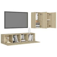 Greatstore 4dílný set TV skříněk dub sonoma dřevotříska