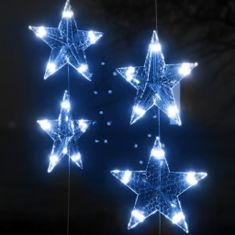 Greatstore Světelný závěs hvězdičky 200 LED modré světlo 8 funkcí