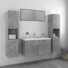 Greatstore Set koupelnového nábytku betonově šedý dřevotříska