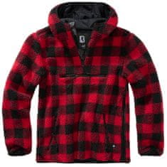 BRANDIT bunda Teddyfleece Worker Pullover Červeno-černá Velikost: 3XL