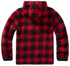 BRANDIT bunda Teddyfleece Worker Pullover Červeno-černá Velikost: 3XL