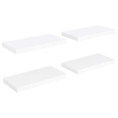 Vidaxl Plovoucí nástěnné police 4 ks bílé 50 x 23 x 3,8 cm MDF