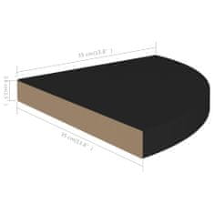 Vidaxl 323920 Floating Corner Shelves 2 pcs Black 35x35x3,8 cm MDF