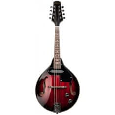 Stagg M50 E, elektroakustická bluegrassová mandolína, redburst