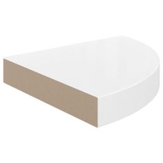 Vidaxl Plovoucí rohové police 2 ks bílé vysoký lesk 25x25x3,8 cm MDF