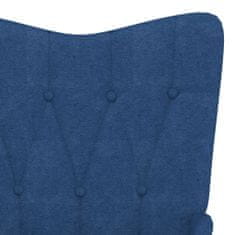 Vidaxl Relaxační židle se stoličkou 62 x 68,5 x 96 cm modrá textil