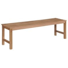 Greatstore Zahradní lavice se zelenou poduškou 150 cm masivní teak