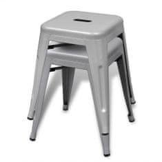 Greatstore Stohovatelné stoličky 2 ks šedé kov