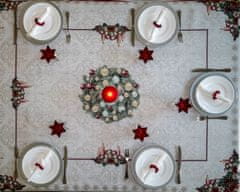 Dům Vánoc Vánoční ubrus s motivem Ozdobený věnec 90x90 cm
