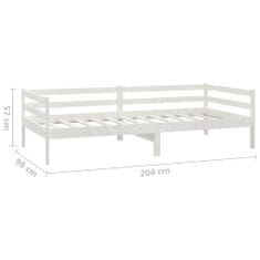 Greatstore Válenda s matrací 90 x 200 cm bílá masivní borové dřevo