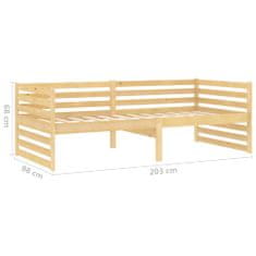 Greatstore Válenda s matrací 90 x 200 cm masivní borové dřevo