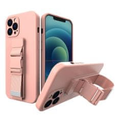 OEM Silikonové pouzdro Sporty s popruhem na iPhone 12 Mini 5.4" pink