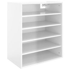 Greatstore Botník bílý s vysokým leskem 60 x 35 x 70 cm dřevotříska