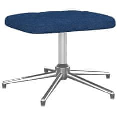 Greatstore Relaxační křeslo se stoličkou modré textil