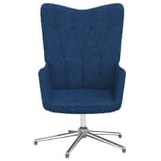 Greatstore Relaxační křeslo se stoličkou modré textil