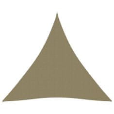 Greatstore Stínící plachta oxfordská látka trojúhelníková 6x6x6 m béžová