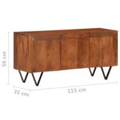 Greatstore Příborník 115 x 35 x 56 cm masivní mangovníkové dřevo