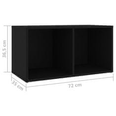 Greatstore TV skříňky 4 ks černé 72 x 35 x 36,5 cm dřevotříska