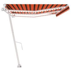 Vidaxl Automatická markýza LED a senzor větru 600x300 cm oranžovohnědá