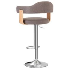 Vidaxl Barové stoličky 2 ks taupe ohýbané dřevo a textil