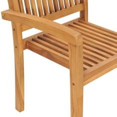 Greatstore Stohovací zahradní židle s poduškami 4 ks masivní teak