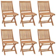 Greatstore Skládací zahradní židle s poduškami 6 ks masivní teak