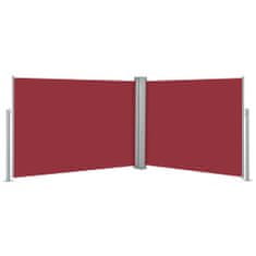 Greatstore Zatahovací boční markýza / zástěna červená 100 x 1000 cm