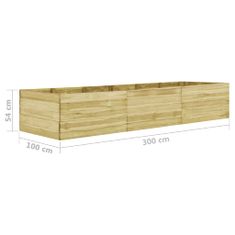 Greatstore Zahradní vyvýšený záhon 300 x 100 x 54 cm impregnovaná borovice