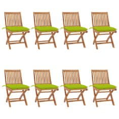 Petromila Skládací zahradní židle s poduškami 8 ks masivní teak