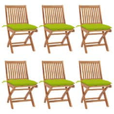 Greatstore Skládací zahradní židle s poduškami 6 ks masivní teak