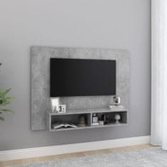 Greatstore Nástěnná TV skříňka betonově šedá 120x23,5x90 cm dřevotříska