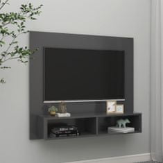 Greatstore Nástěnná TV skříňka šedá 102 x 23,5 x 90 cm dřevotříska