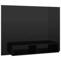 Greatstore Nástěnná TV skříňka černá vysoký lesk 120x23,5x90cm dřevotříska