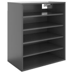 Greatstore Botník šedý s vysokým leskem 60 x 35 x 70 cm dřevotříska