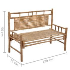 Petromila Zahradní lavice s poduškou 120 cm bambus