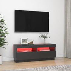 Greatstore TV skříňka s LED osvětlením šedá 100 x 35 x 40 cm