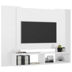 Greatstore Nástěnná TV skříňka bílá vysoký lesk 120x23,5x90 cm dřevotříska