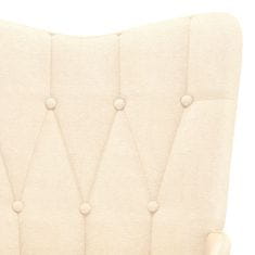 Vidaxl Relaxační židle se stoličkou 62 x 68,5 x 96 cm krémová textil