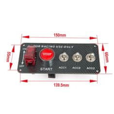 Stualarm Panel s 4x spínači + tlačítko START, 12V (47161)