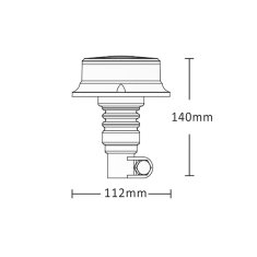 Stualarm LED maják, 12-24V, 18x1W oranžový na držák, ECE R65 R10 (wl310hr)