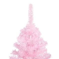Greatstore Umělý vánoční stromek se stojanem růžový 180 cm PVC