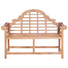 Greatstore Zahradní lavice s červenou poduškou 120 cm masivní teak