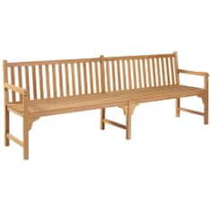 Greatstore Zahradní lavice s krémovou poduškou 240 cm masivní teak