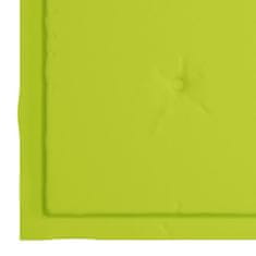 Vidaxl Jídelní židle 2 ks jasně zelené podušky masivní teak