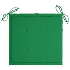 Petromila Jídelní židle 6 ks zelené podušky masivní teak