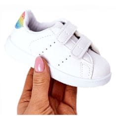 Dětské tenisové boty na suchý zip White &amp; Rainbow velikost 18