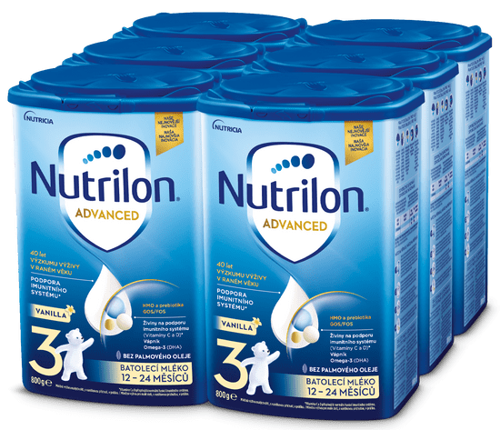 Nutrilon 3 Advanced Vanilla batolecí mléko 6x 800 g, 12+