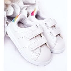 Dětské tenisové boty na suchý zip White &amp; Rainbow velikost 18