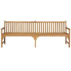 Greatstore Zahradní lavice s krémovou poduškou 240 cm masivní teak