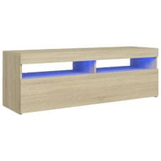 Greatstore TV skříňka s LED osvětlením dub sonoma 120 x 35 x 40 cm